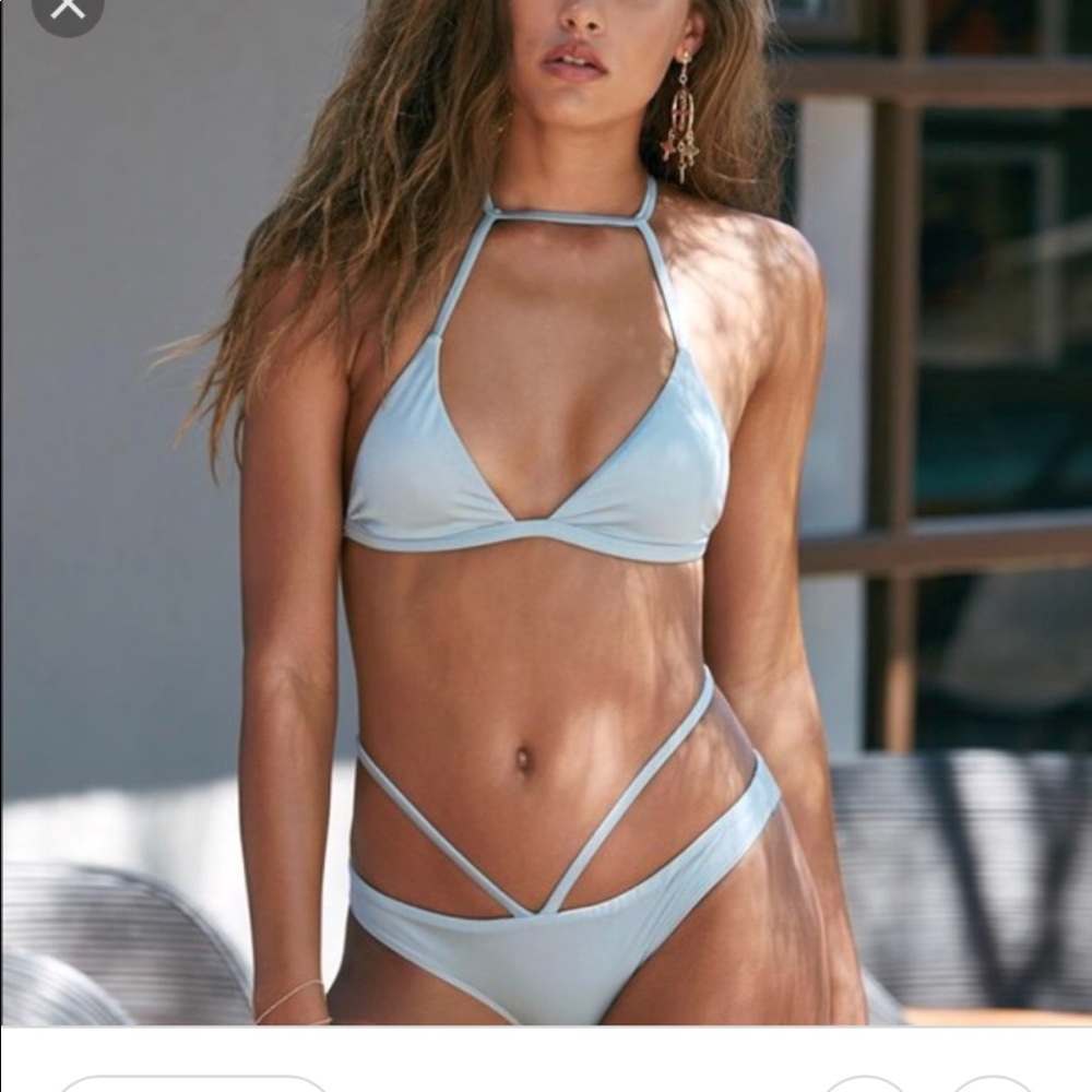 LA hearts choker bikini set